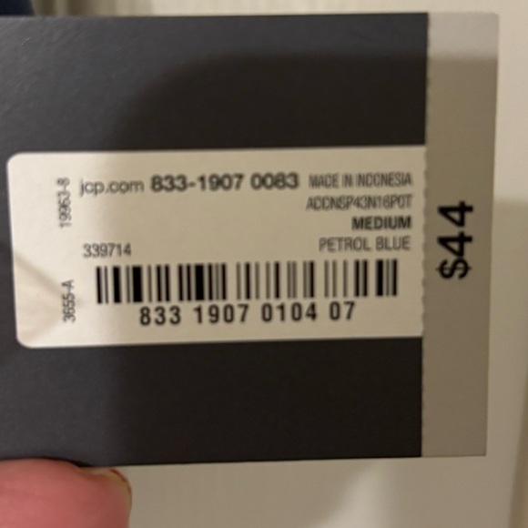 Worthington Petrol Blue Blouse with Tie Neckline Medium NWT - Picture 5 of 8